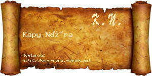 Kapy Nóra névjegykártya